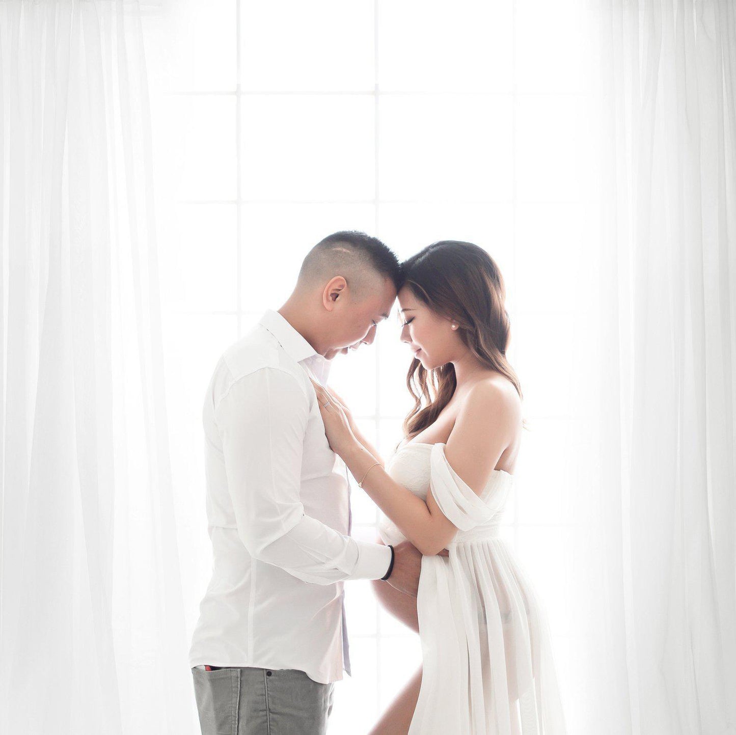 Maternity Photo Dress Front Mopping Foor Long Skirt Dress