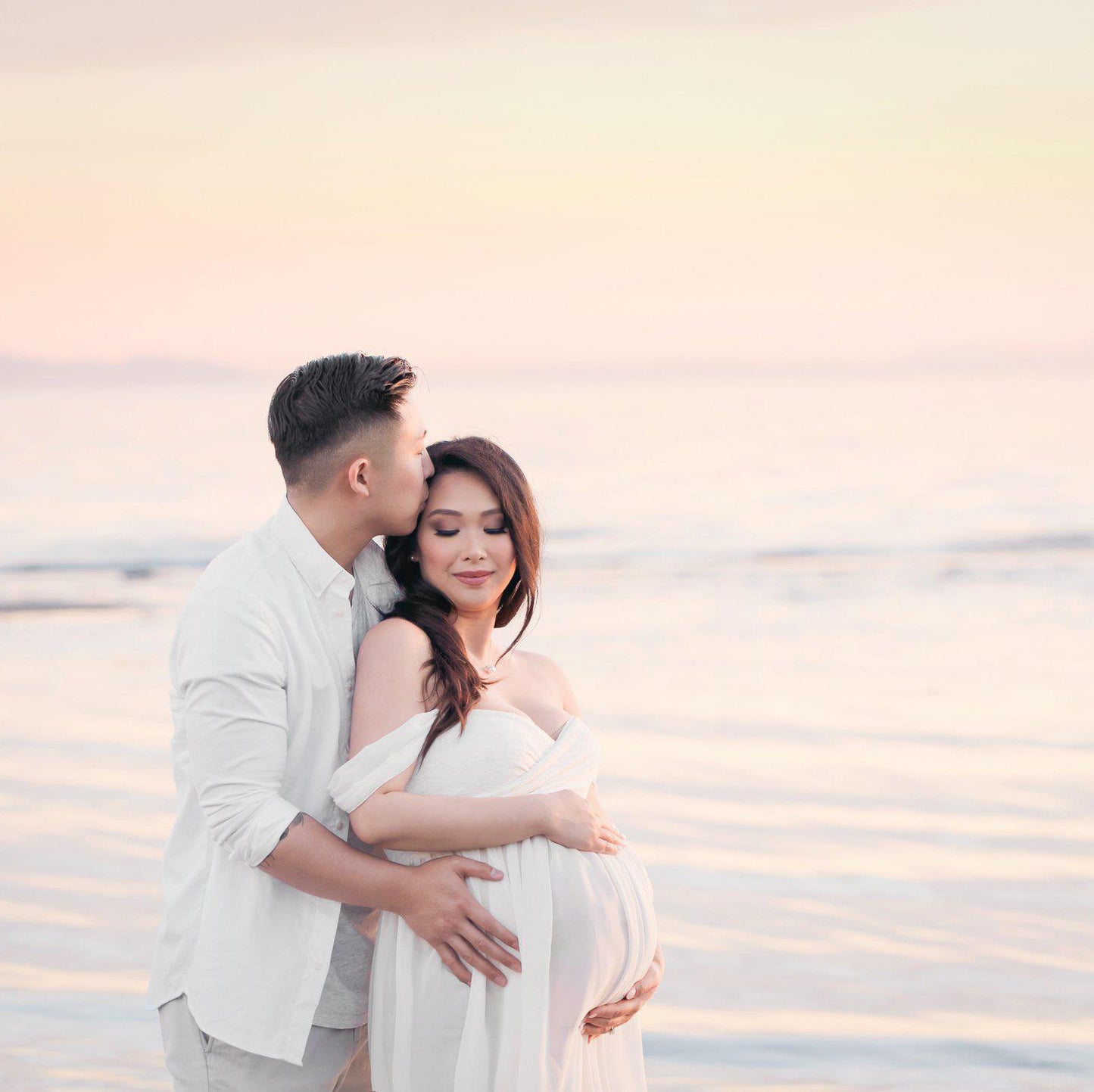 Maternity Photo Dress Front Mopping Foor Long Skirt Dress