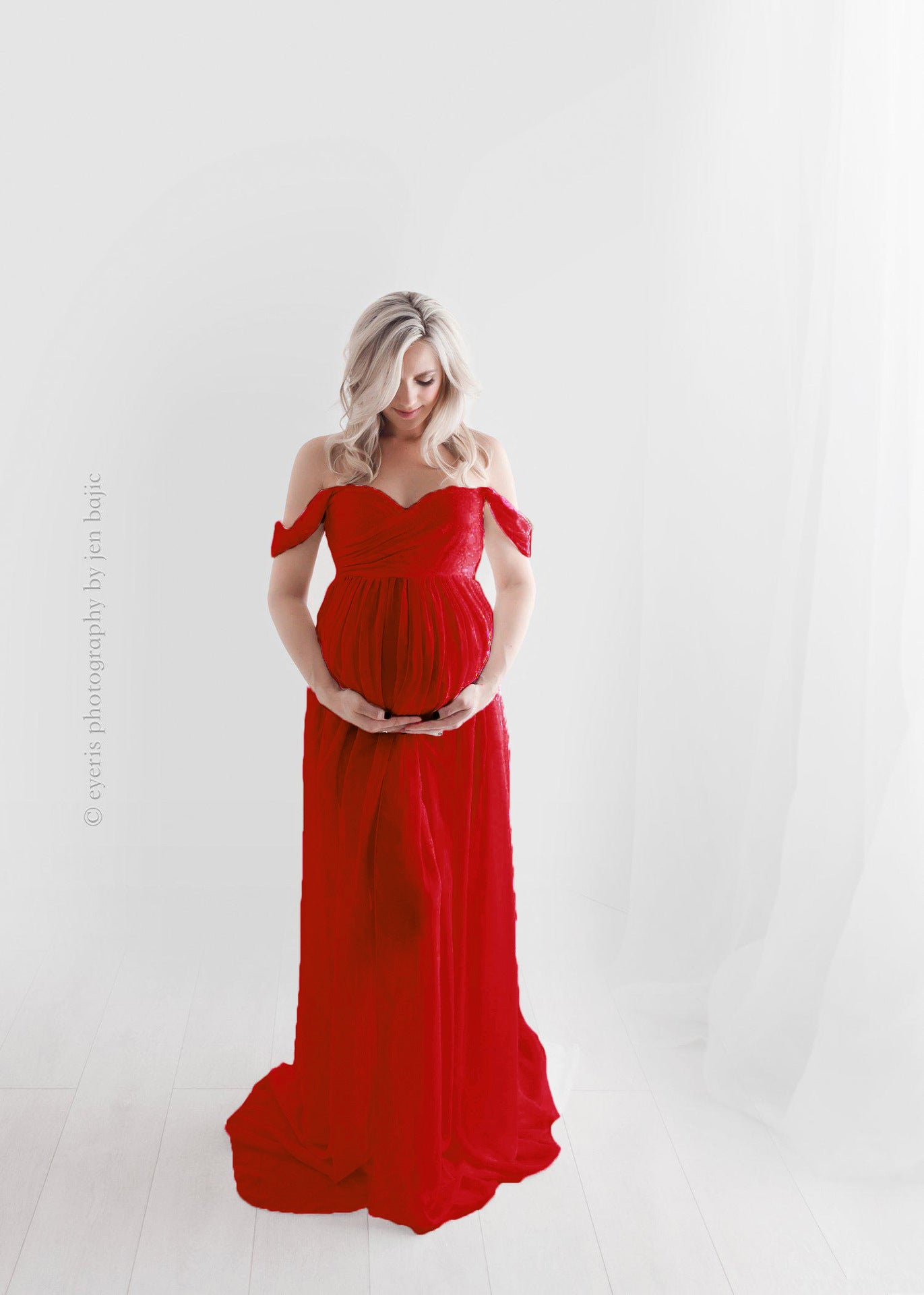 Maternity Photo Dress Front Mopping Foor Long Skirt Dress