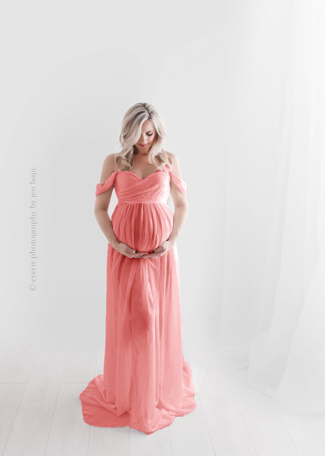Maternity Photo Dress Front Mopping Foor Long Skirt Dress
