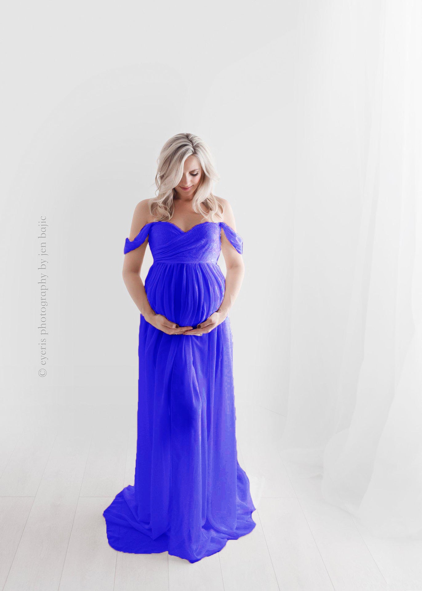 Maternity Photo Dress Front Mopping Foor Long Skirt Dress