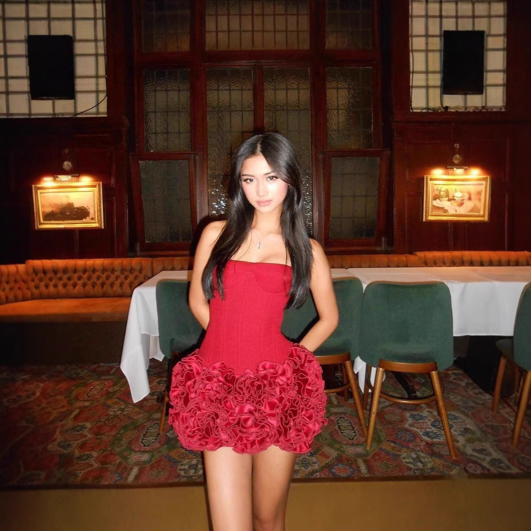 Adjustable Tube Top Mini Skirt Strapless Ball Gown