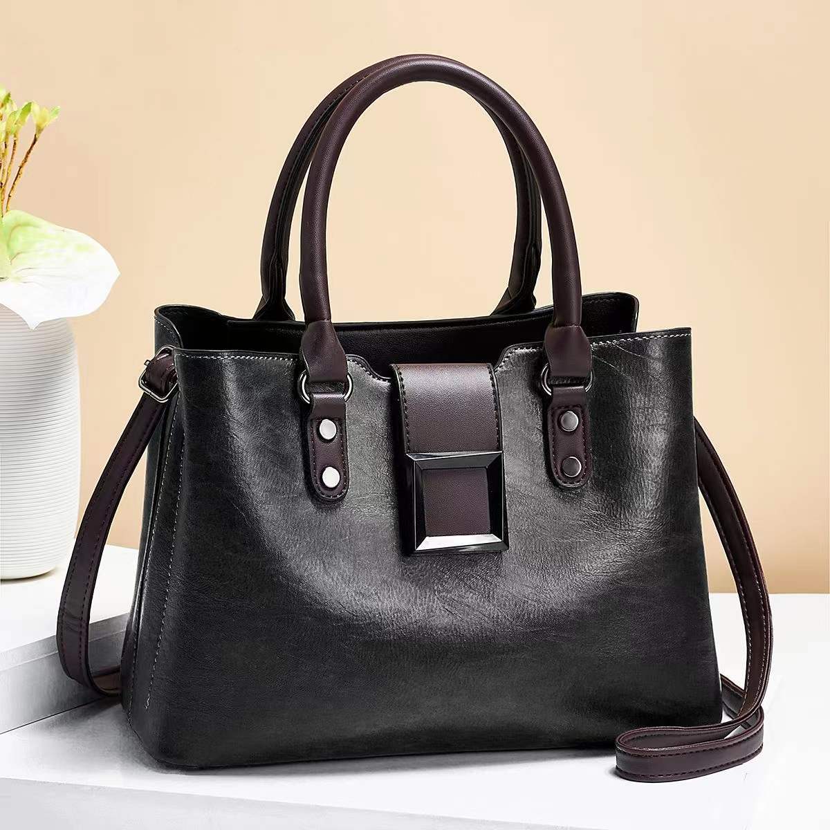 Women Shoulder Bag Big Buckle Handbags Work Daily Office Crossbody Bags