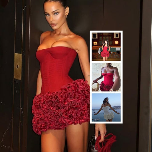 Adjustable Tube Top Mini Skirt Strapless Ball Gown