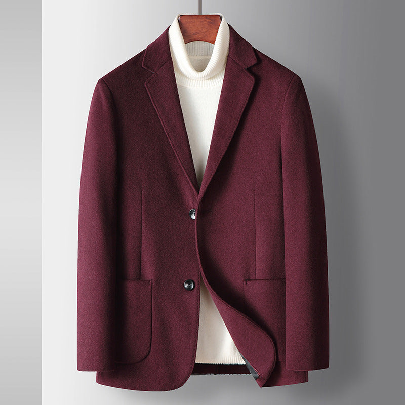 Woolen Business Leisure Wool Suit Coat Solid Color
