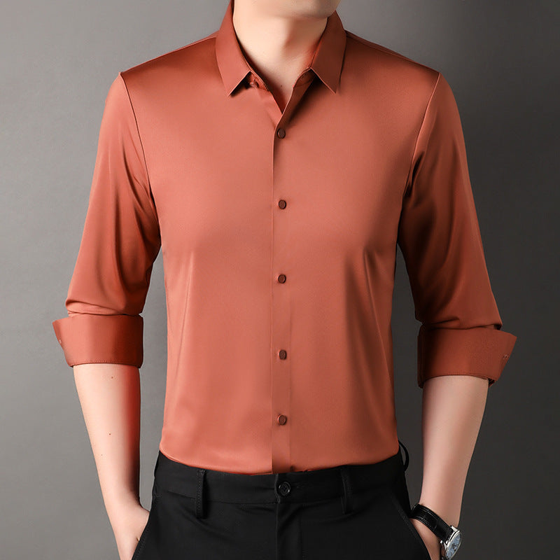 Men's Leisure Iron-free Micro-elastic Long Sleeve Shirt