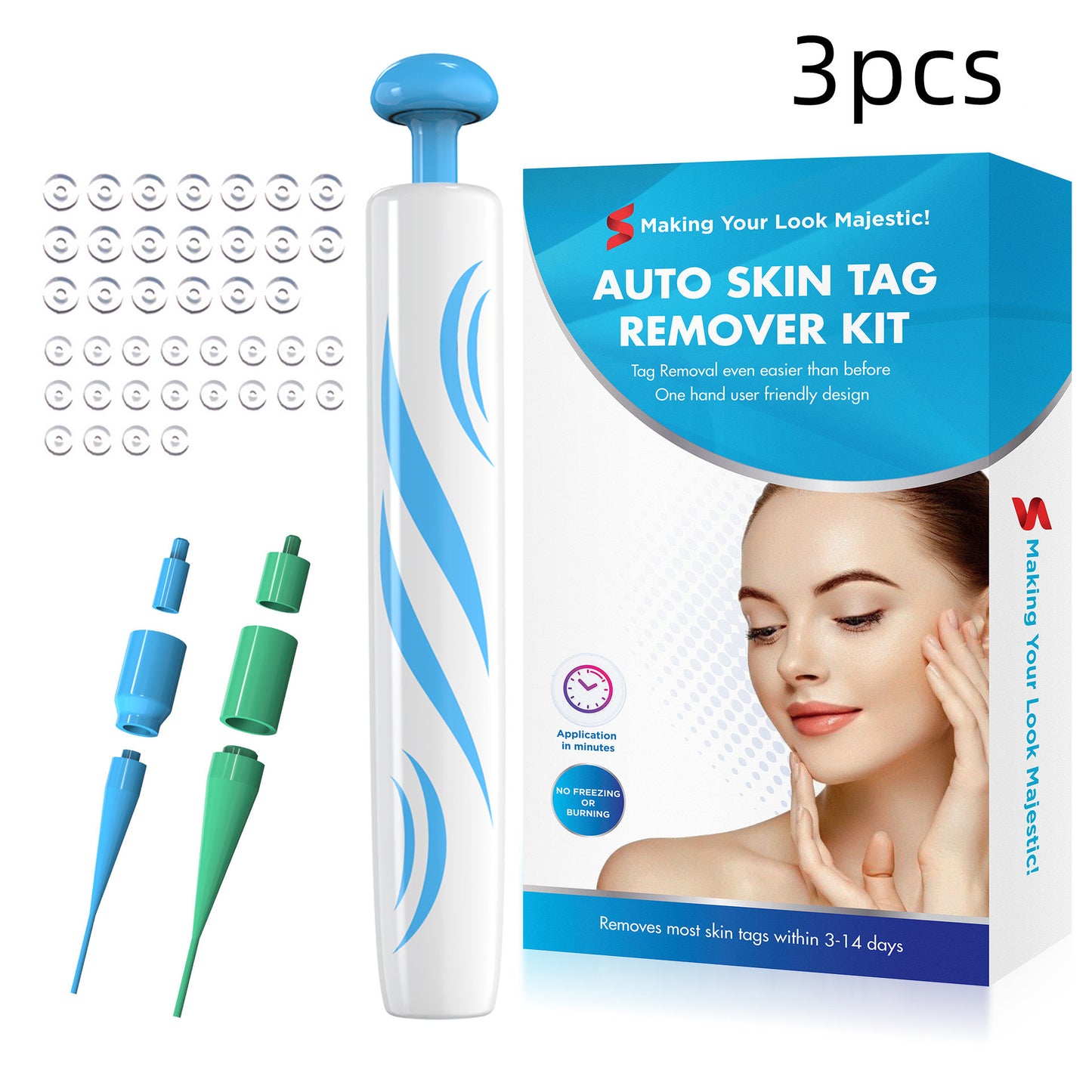 Kit de remoção de marcas de pele Equipamento de remoção de verrugas para uso doméstico Micro ferramenta de tratamento de marcas de pele Fácil de limpar Ferramenta de cuidados com a pele