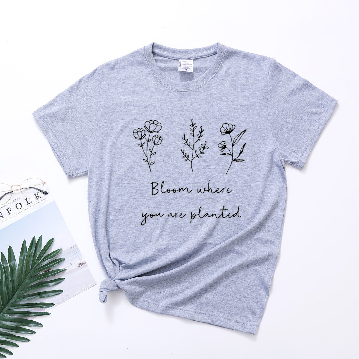 Floral print loose T-shirt