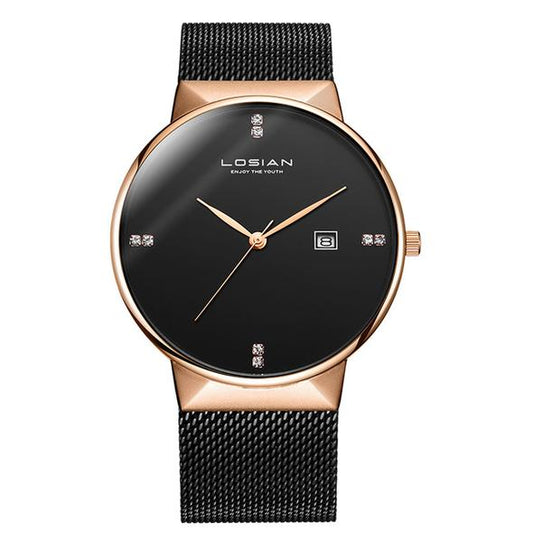 Lei Xuan men's watch ultra-thin waterproof fashion steel belt quartz watch