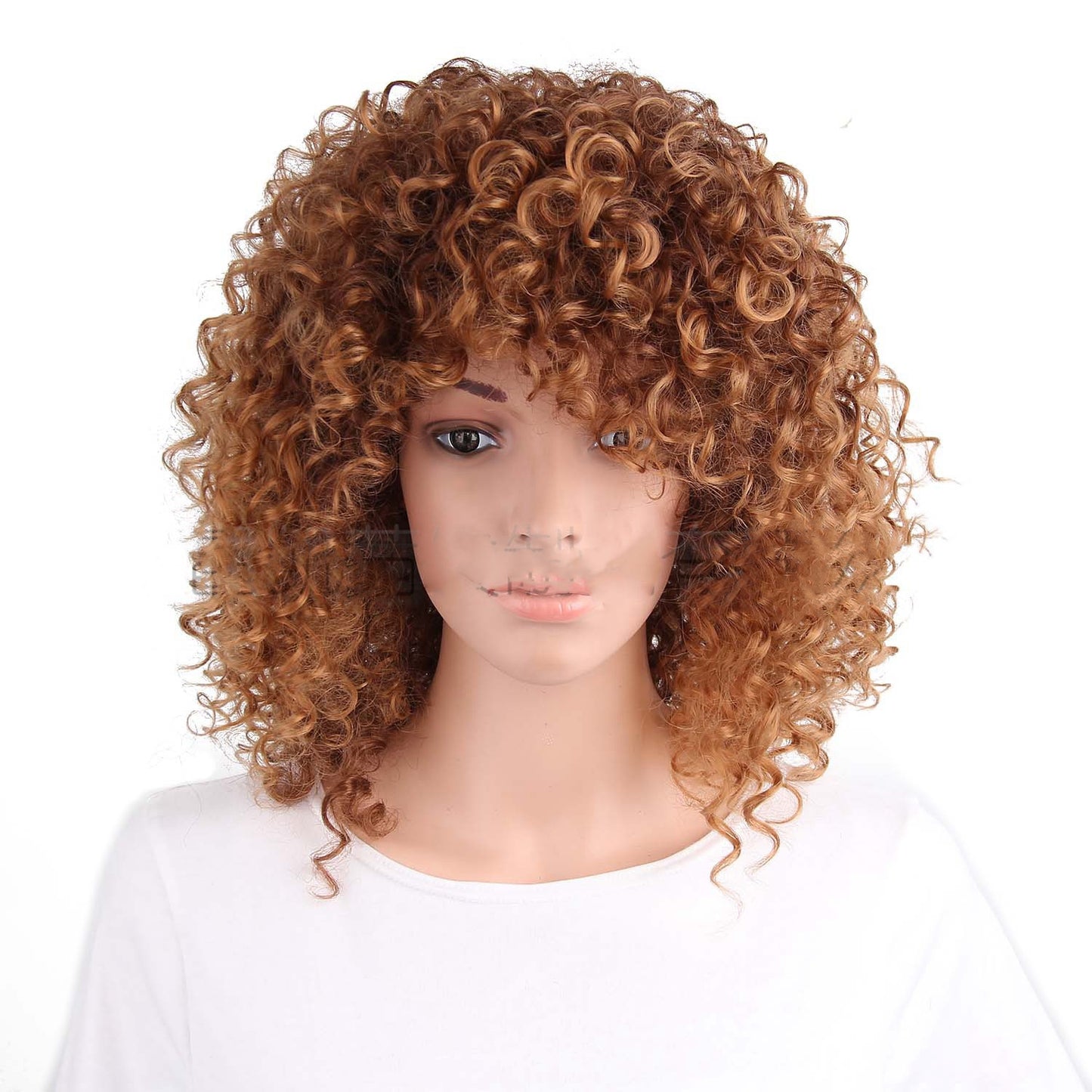 Matte silk African small volume oblique bangs hood