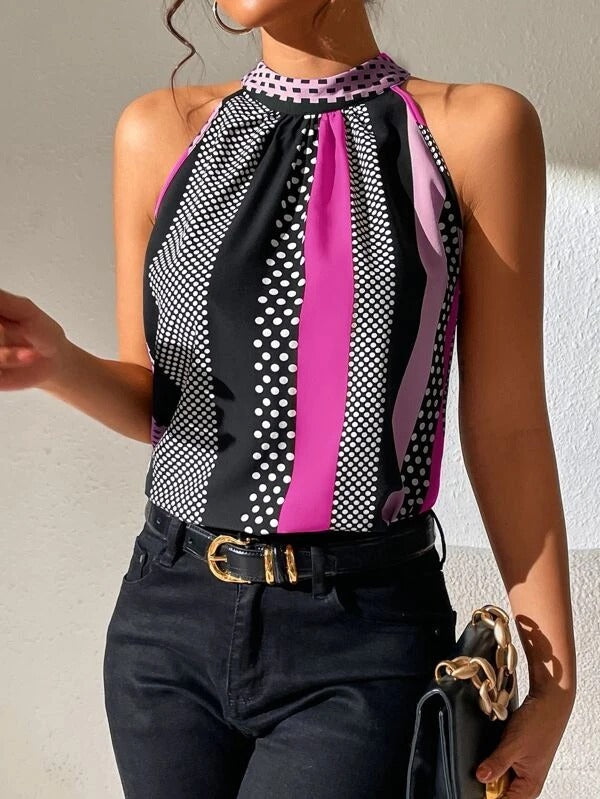 Women's Polka Dot Color Matching Camisole