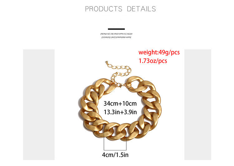 Punk Simple Thick Chain Geometric Exaggerated Necklace