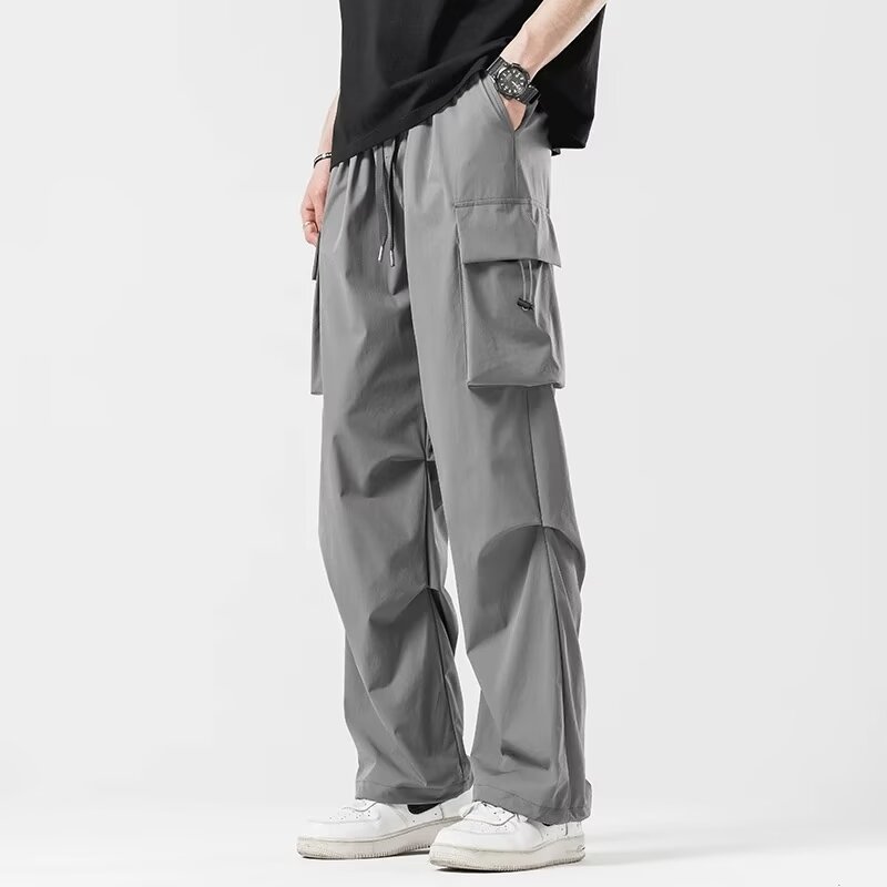 Loose Straight Cargo Pants Wide-leg Pants Men