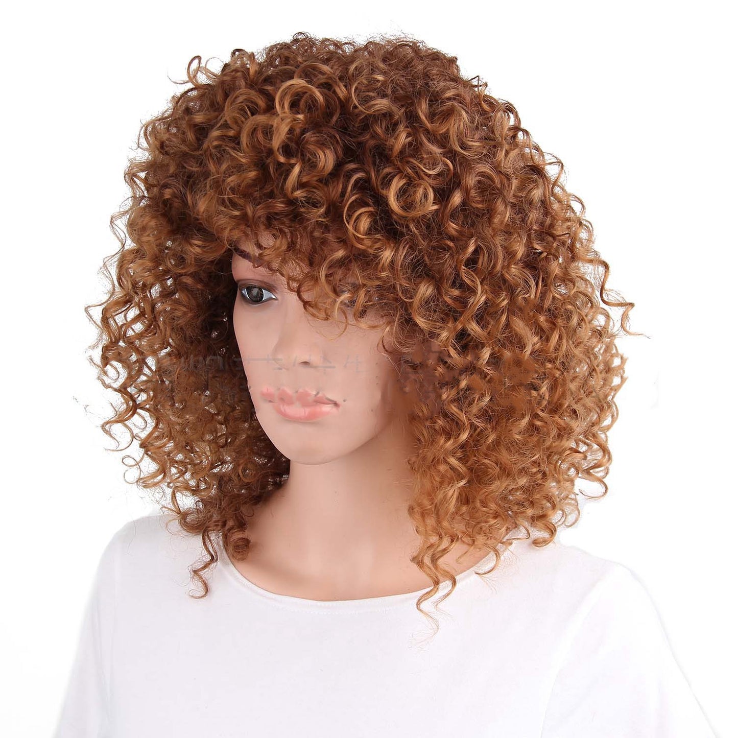 Matte silk African small volume oblique bangs hood