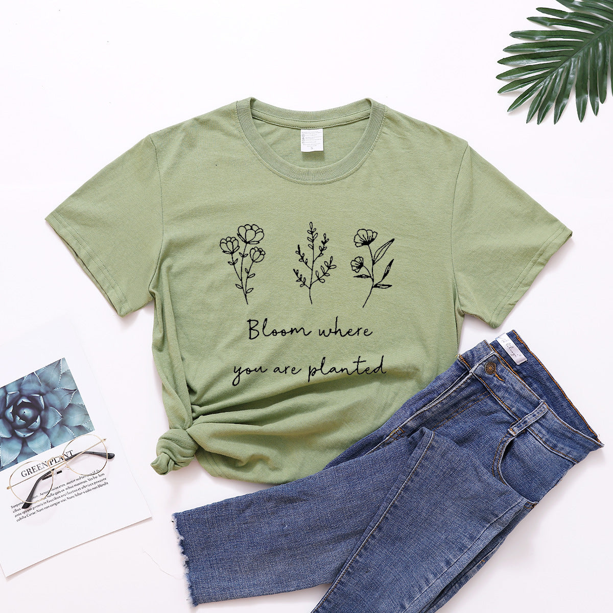 Floral print loose T-shirt