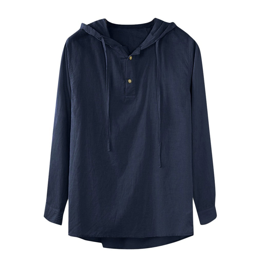 New Fashion Hooded Solid Color Shirt