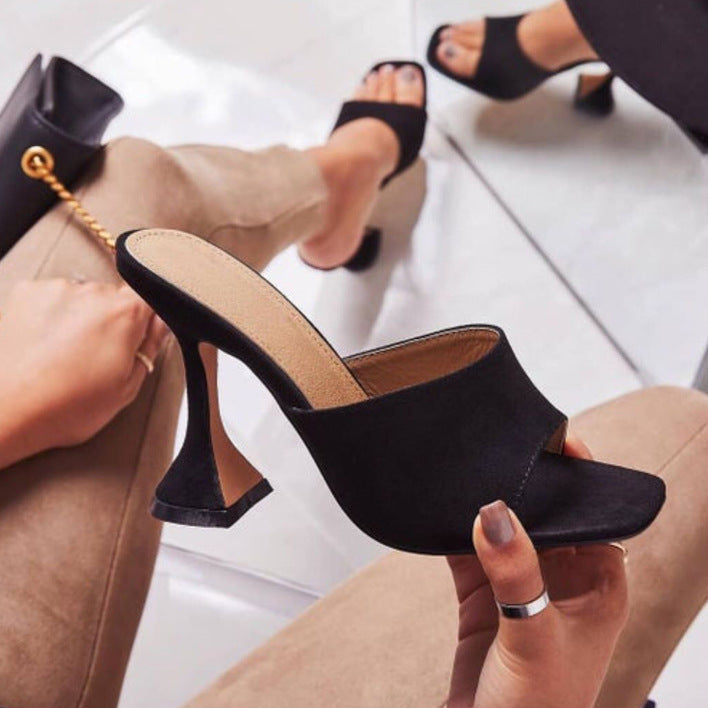 Women High Heel Slippers Ladies Sandals
