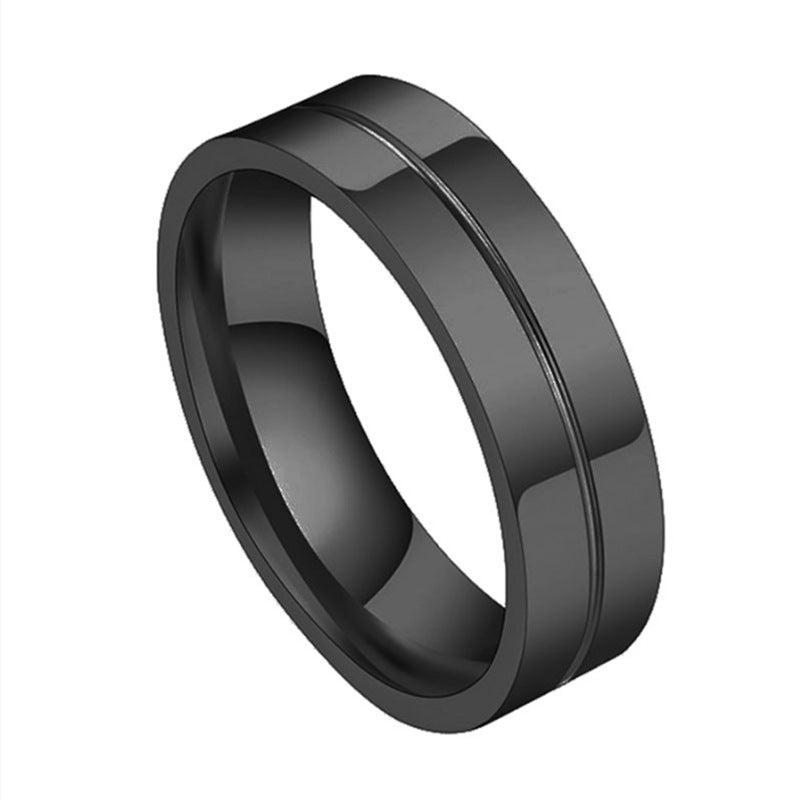 Titanium Steel Ring Zircon Couple Ring For Men & Women