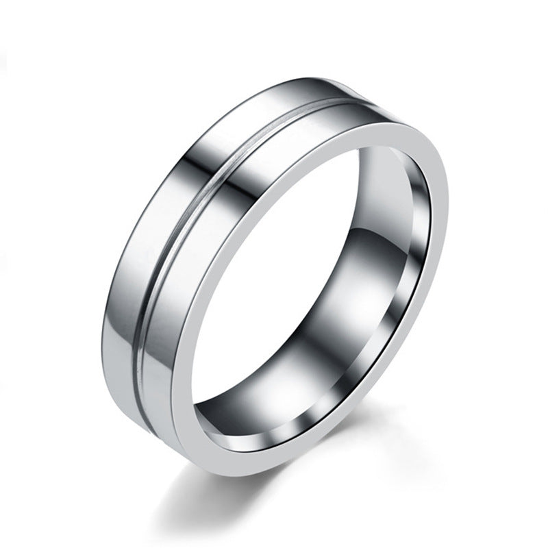 Titanium Steel Ring Zircon Couple Ring For Men & Women