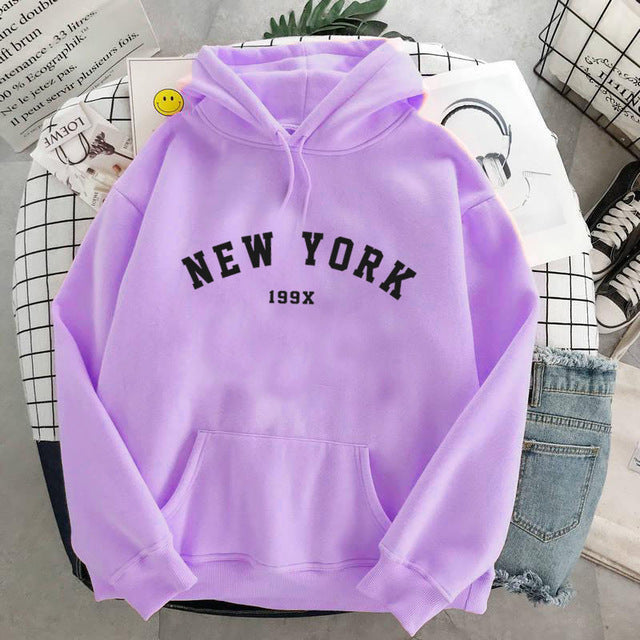 NEW Colors Sweatshirts Velvet Winter Women's NEW YORK