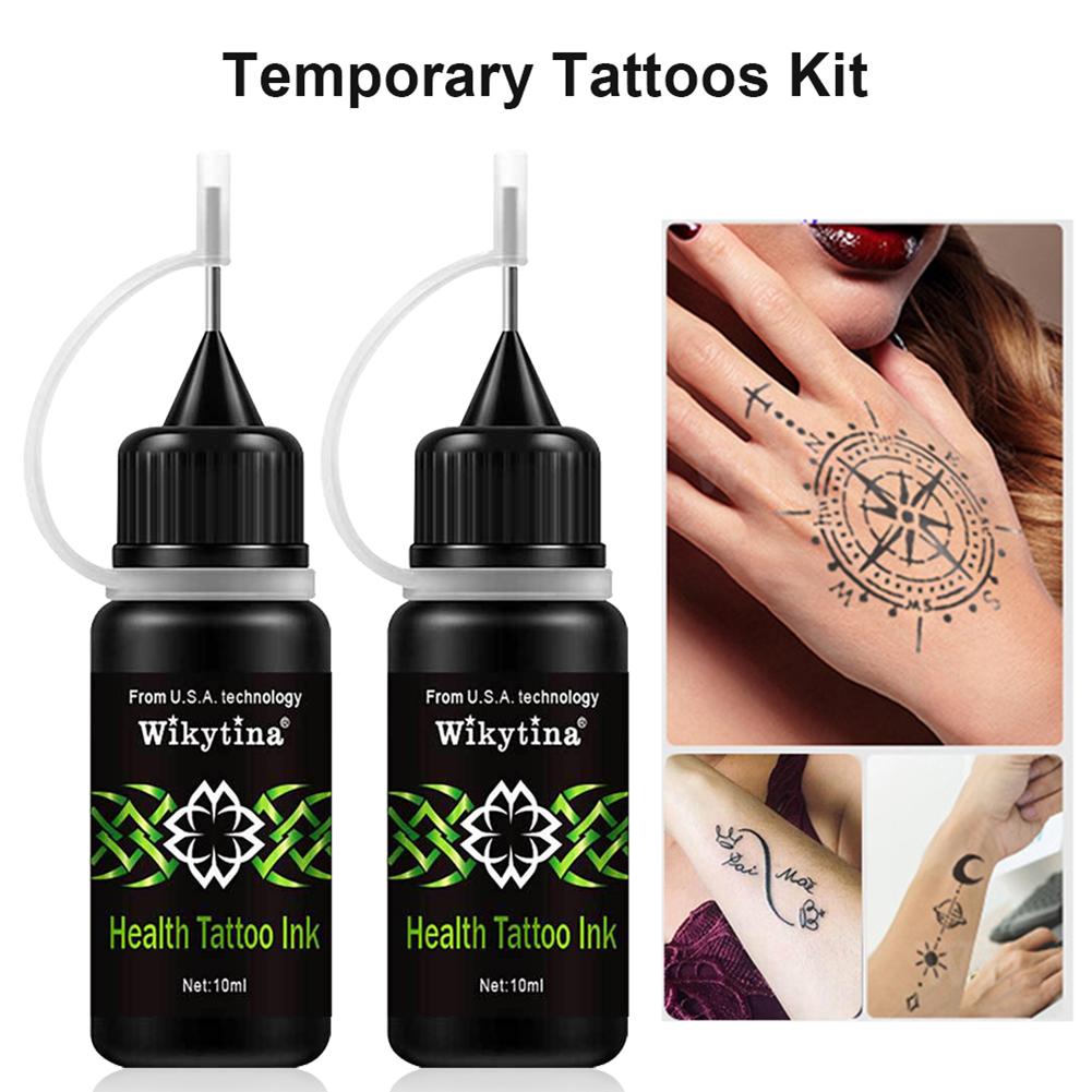 Conjunto de pintura de tatuagem temporária de suco de saúde