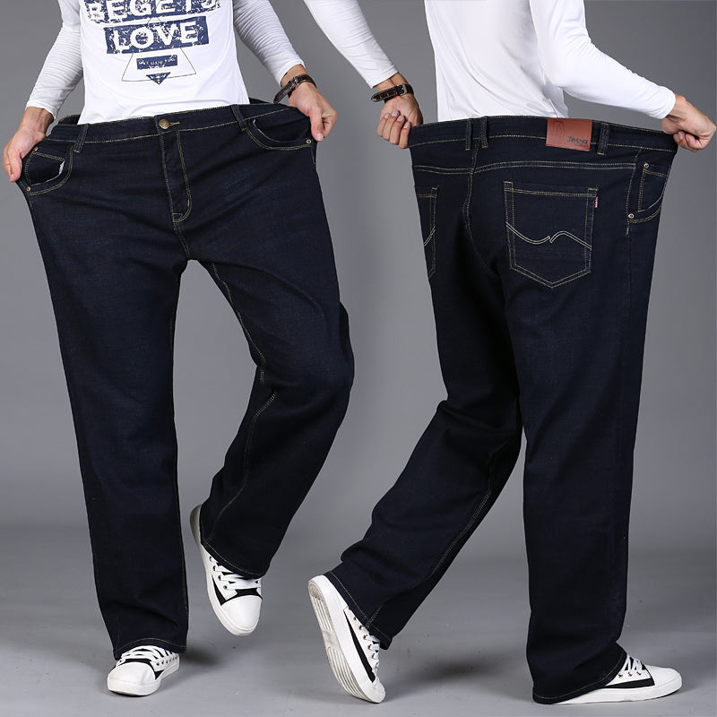 Jeans Loose And Fattening Oversize Fat Guy Elastic Straight Pants