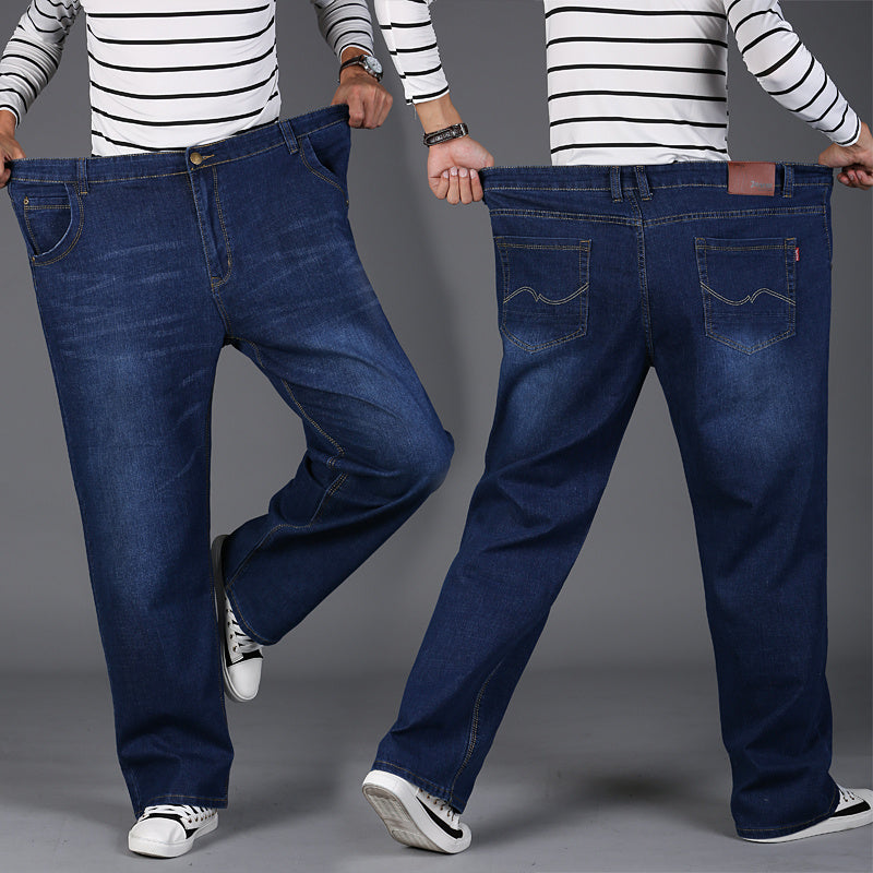 Jeans Loose And Fattening Oversize Fat Guy Elastic Straight Pants
