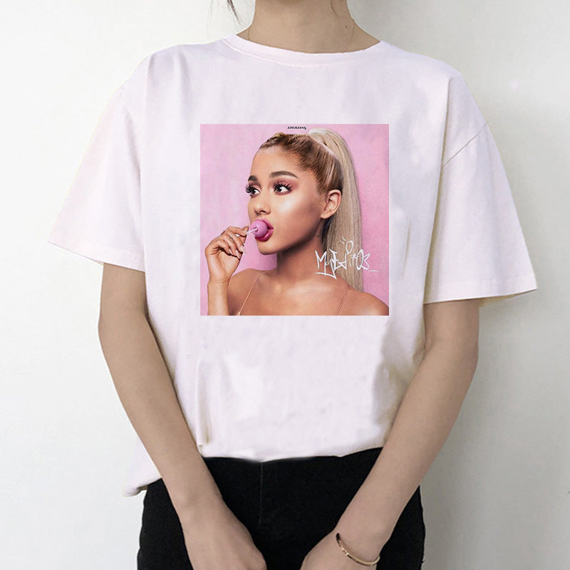 Ariana Grande T Shirt Women 7 Rings Fashion Harajuku T-shirt