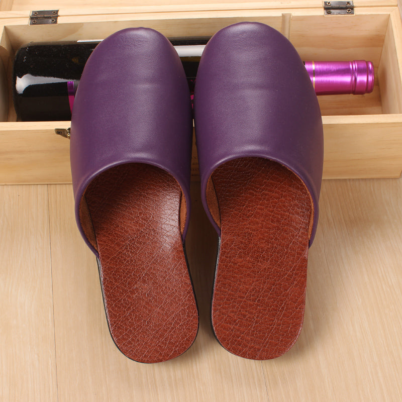 CUSTOM LEATHER SLIPPERS MEN'S AND WOMEN'S HOME FLOOR SPRING AND WINTER
