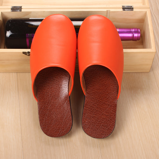 CUSTOM LEATHER SLIPPERS MEN'S AND WOMEN'S HOME FLOOR SPRING AND WINTER