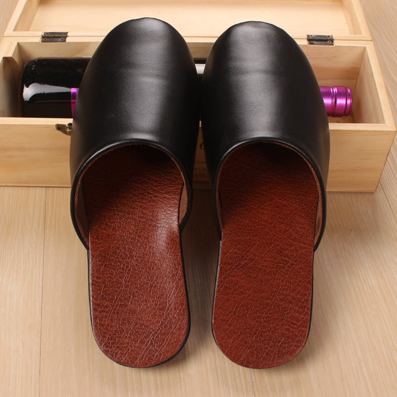 CUSTOM LEATHER SLIPPERS MEN'S AND WOMEN'S HOME FLOOR SPRING AND WINTER