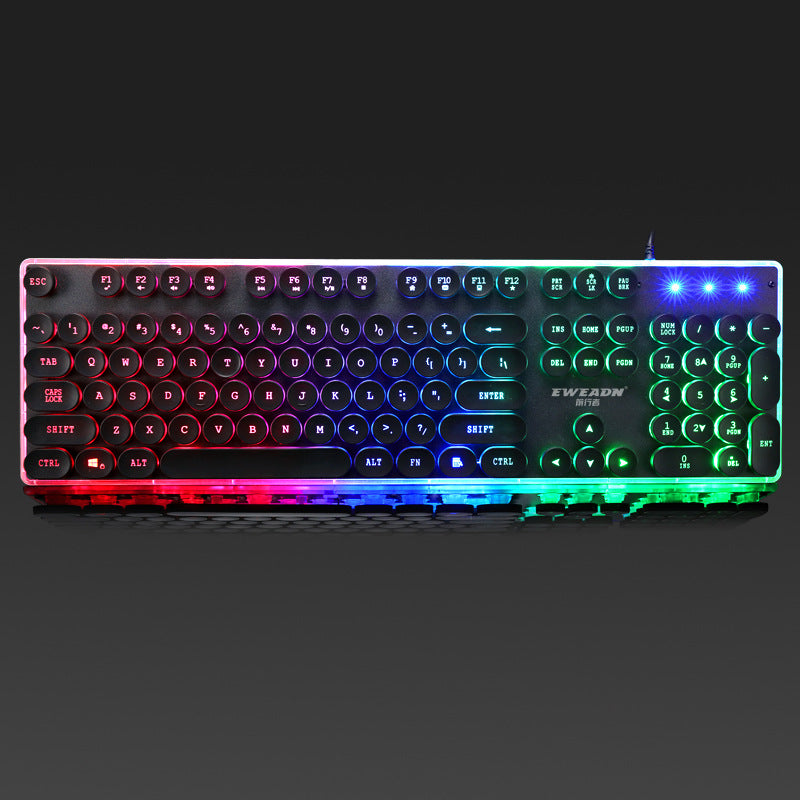 Forerunner Gx60 Punk Manipulator Feel Glowing Retro Gaming Computer USB Wired Chicken Keyboard Wholesale