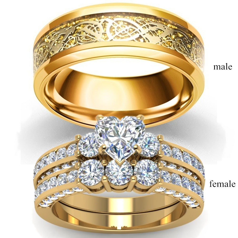 Zircon Gold Dragon Ring Ring For Couples – Storage Product Sales