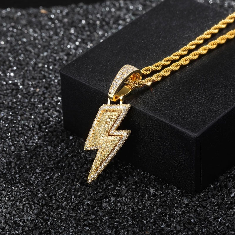 Hot Selling Lightning Pendant Micro-Inlaid Zircon Trendy Necklace