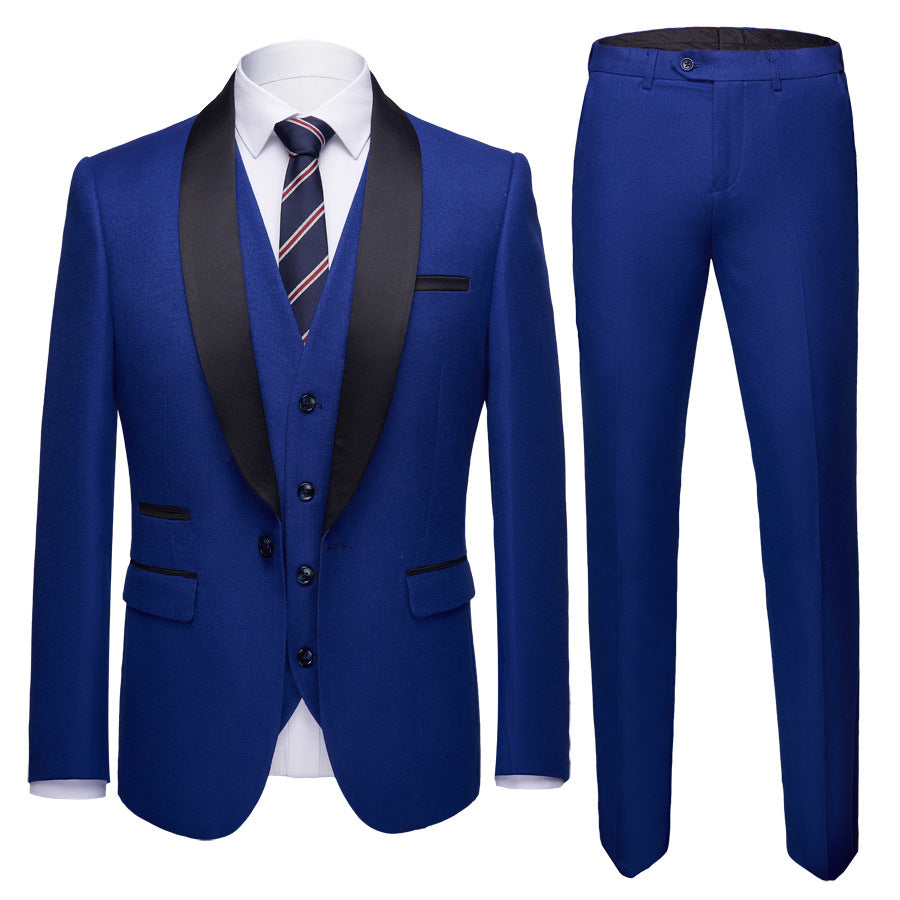 Men's Business Casual Three-Piece Suit.