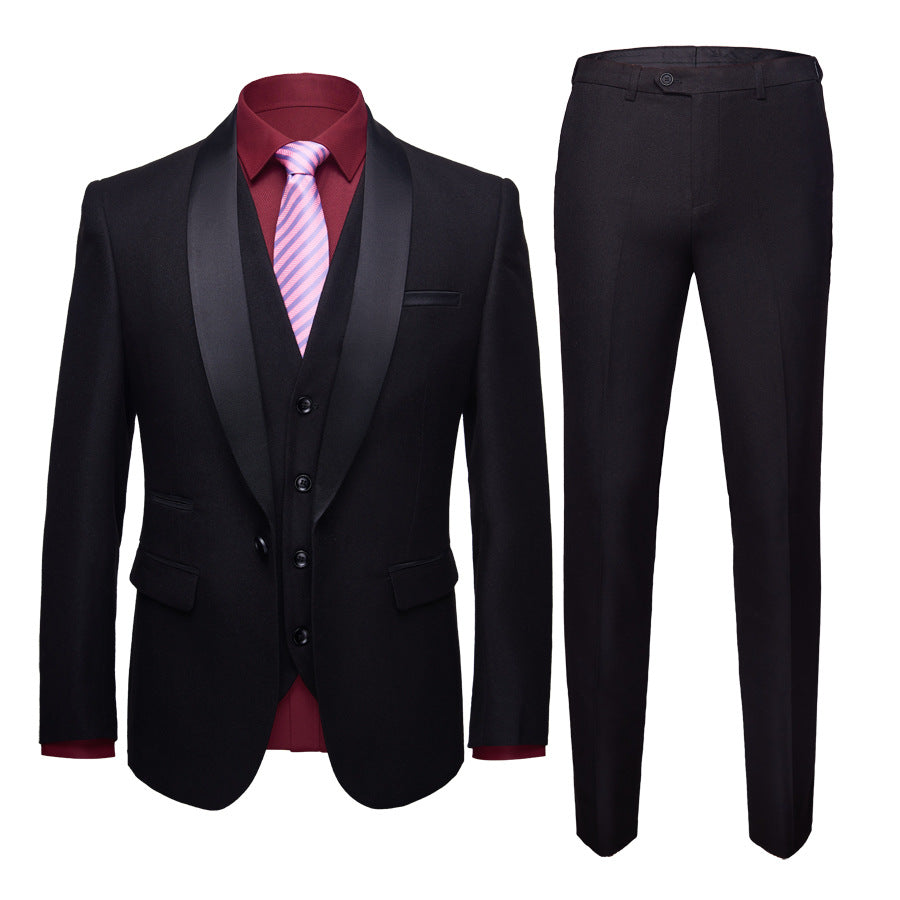 Men's Business Casual Three-Piece Suit.