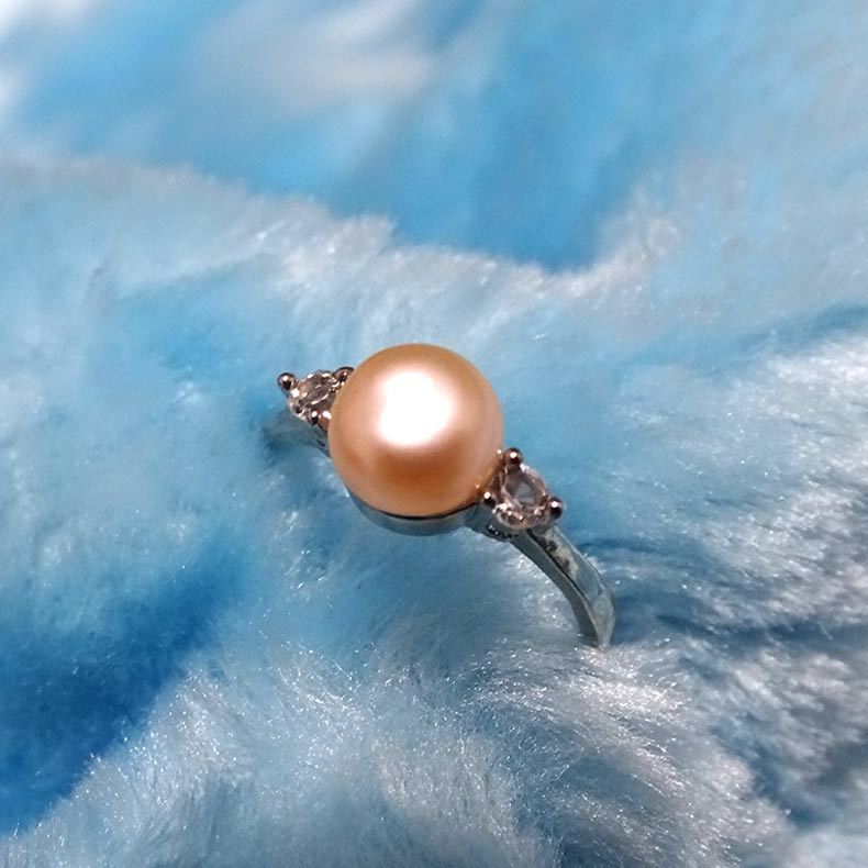 Freshwater pearl ring female fashion rhinestones