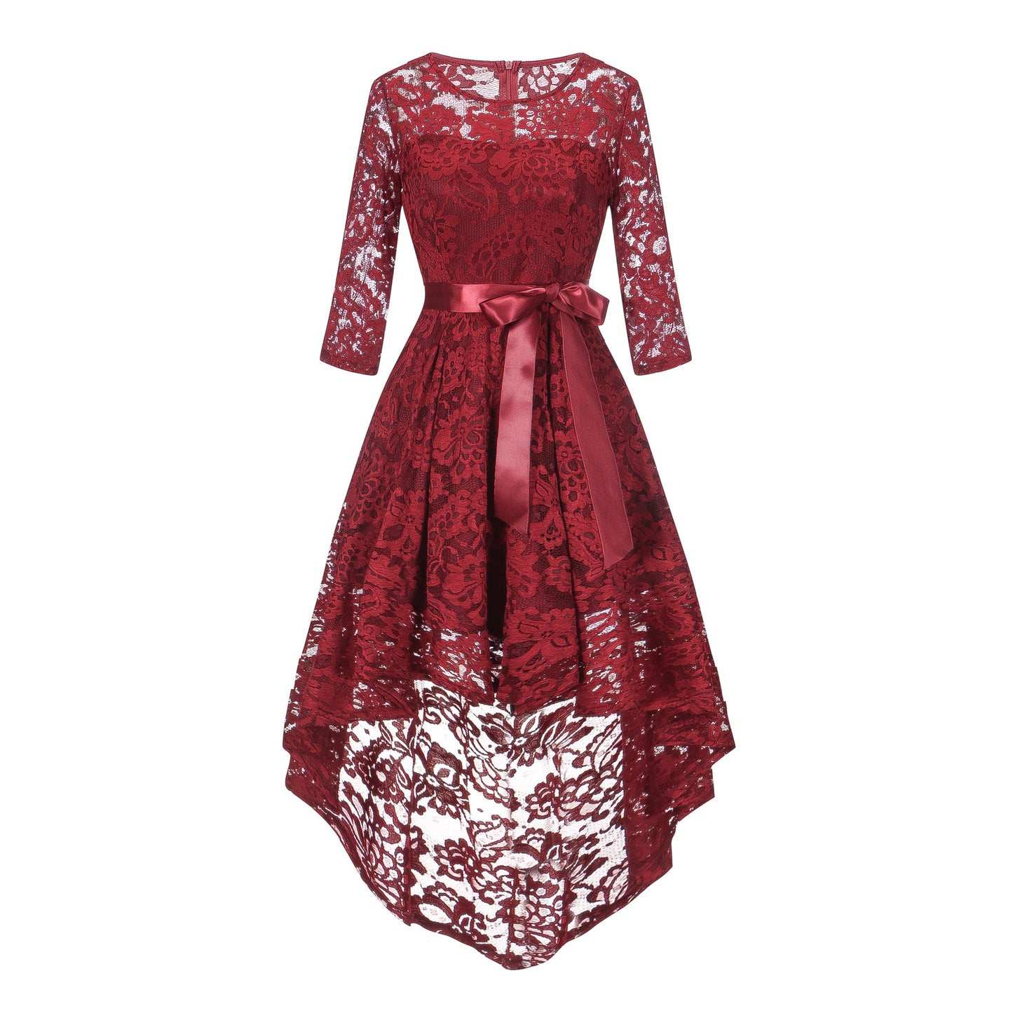 Women's Fashion Lace Solid Color Dress