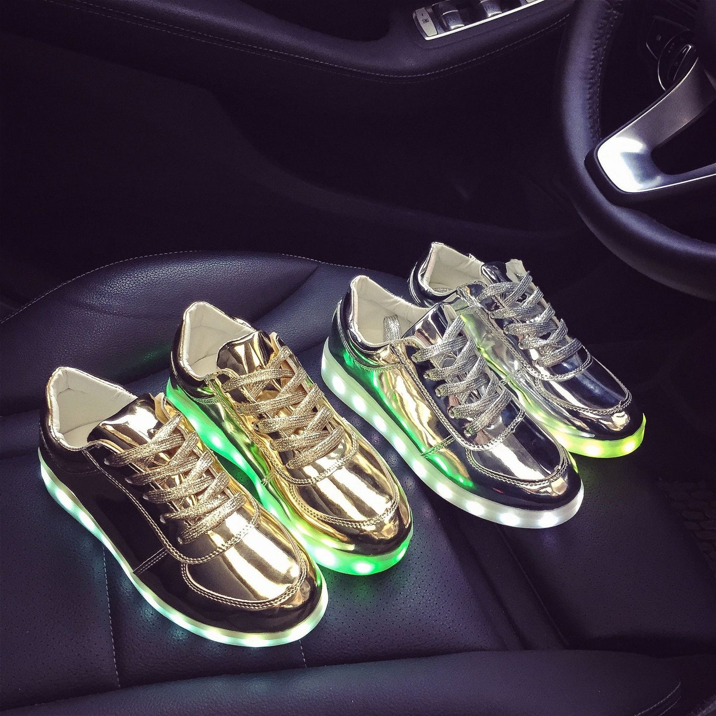 LED light shoes USB charging fluorescent luminous shoes lace up sports sneakers