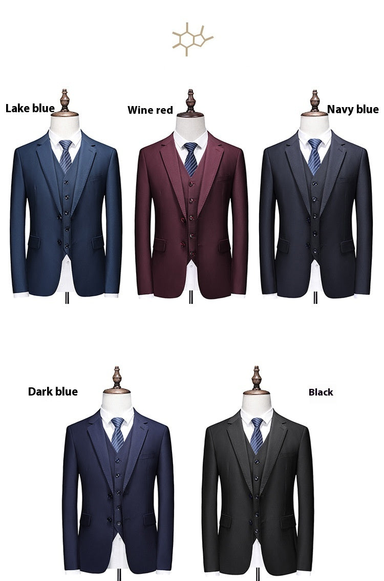 Suit Solid Color Three Pieces Set