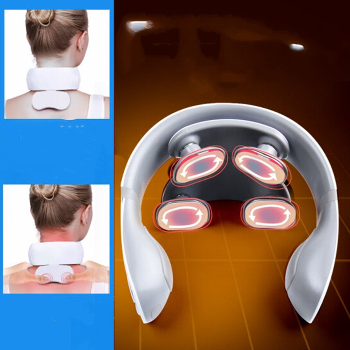 Aquecimento elétrico inteligente multifuncional por infravermelho distante com 2 cabeças, pescoço, vibração, saúde, massageador