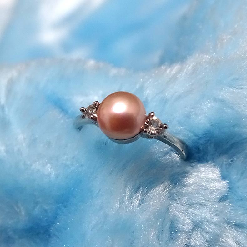 Freshwater pearl ring female fashion rhinestones