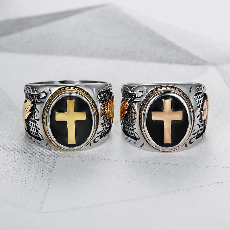 Men's Ring Black Epoxy God's Finger Ring