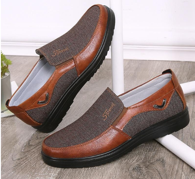 Sapatos masculinos casuais de negócios com sola macia e sola plana