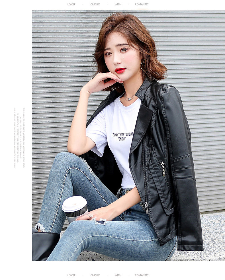 Women's Fashion Biker Leather Jacket