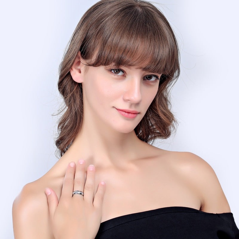 Novos anéis de cristal da moda para mulheres cor de ouro cor de aço inoxidável presentes de joalheria 