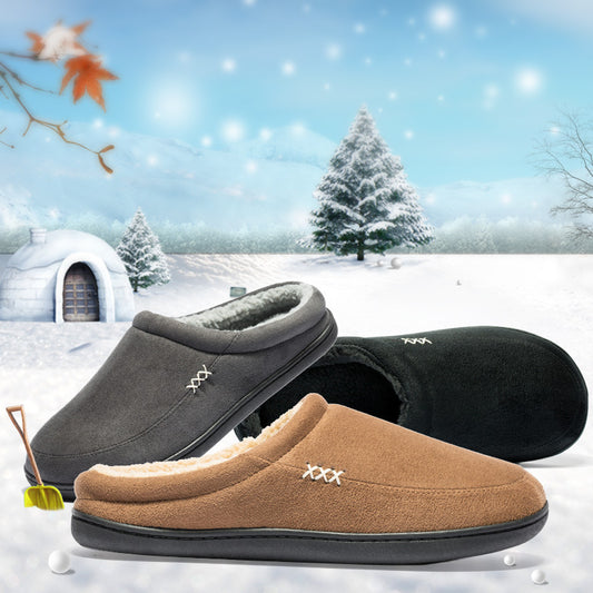 Warm Cotton Winter Slippers for Men. Indoor Non-Slippery Bottom Soles