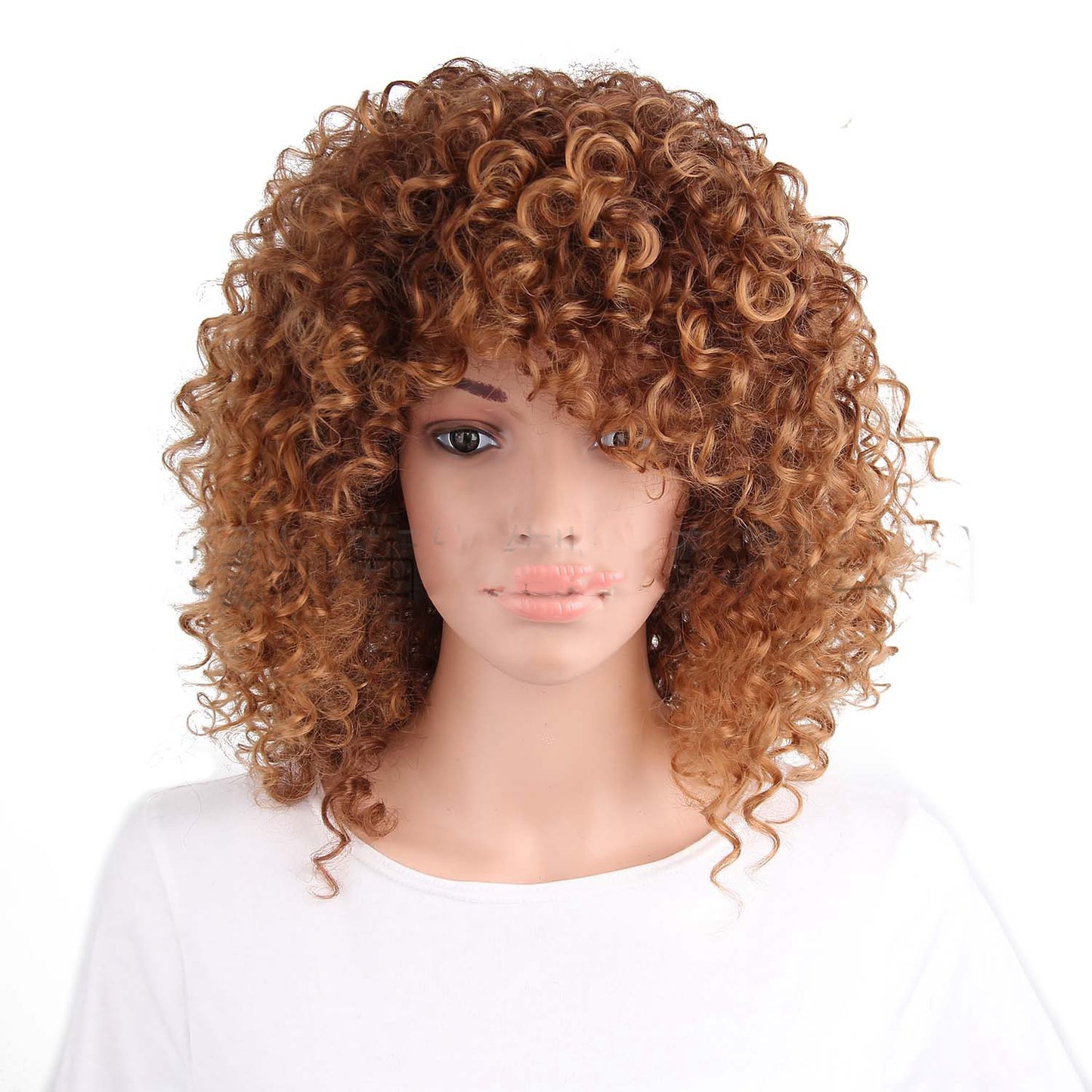 Matte silk African small volume oblique bangs hood