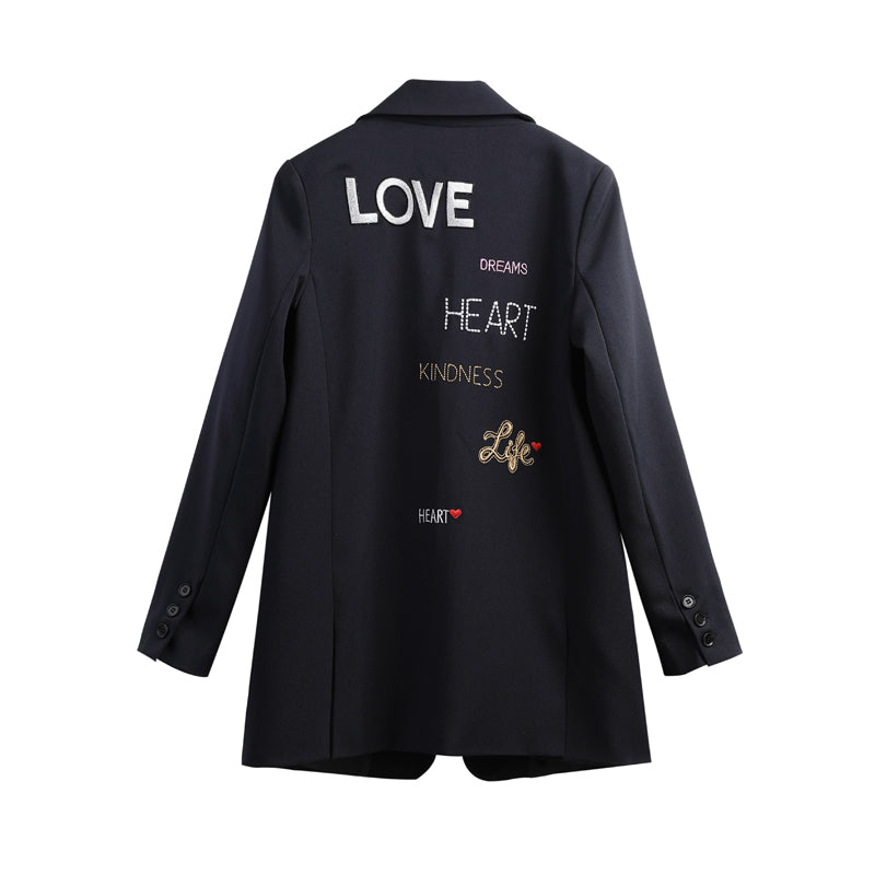 Embroidered explosion small suit jacket