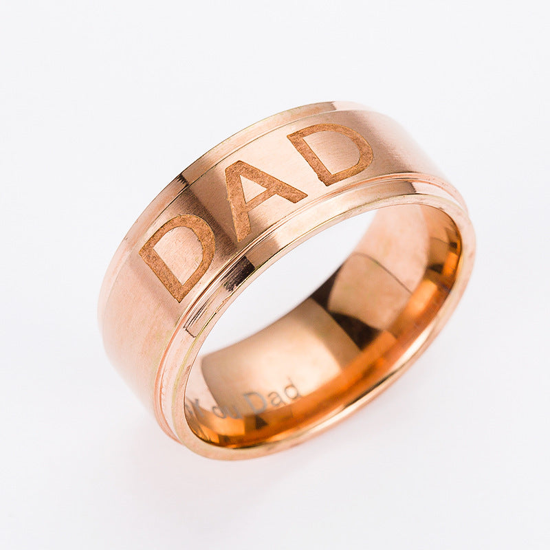 Monogram ring titanium steel ring for Dad